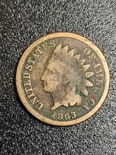 1863 Indian Head Small Cent- Very Good- Copper-Business Strike- Circulated BN