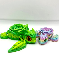 Flower Sea Turtle Pals - 3D Printed Green Pastel Blend Flexible Toy Figures
