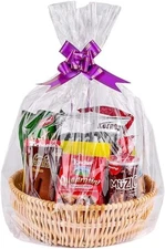 Clear Basket Bags 20Pack Large Cellophane Gift Bags for Baskets Cellophane Wrap