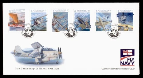 DR WHO 2009 ALDERNEY GUERNSEY FDC NAVAL AVIATION ANIV COMBO w29652