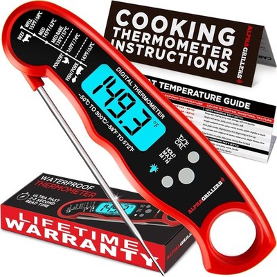 Alpha Grillers Meat Thermometer Digital - Instant Read Food Thermometer for Cook