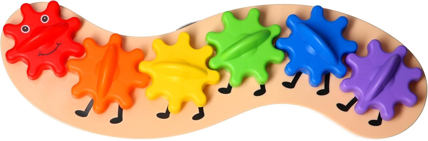 A to Z Rainbow Fun with Gears Caterpillar, Educational Toy for 12+ Months, Colo