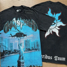 New Godspeed helicopter pull Statue of Liberty print Short sleeve Mens T-shirt