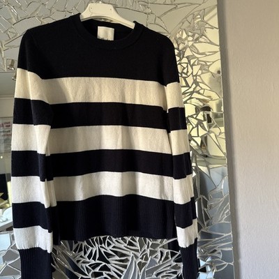 ALLUDE * Pulli * Blau / Creme * M * Cashmere