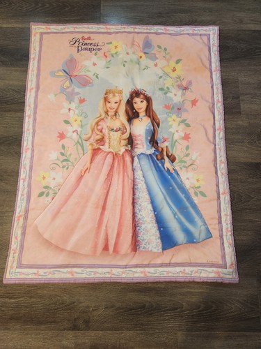 Barbie Princess and the Pauper Blanket Rare Erika Anneliese L 44 Inch W 33 Inch
