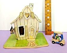 RETIRED BLUE SKY CLAYWORKS GARDEN COTTAGE TEA LIGHT & GOLF CART HEATHER GOLDMINC