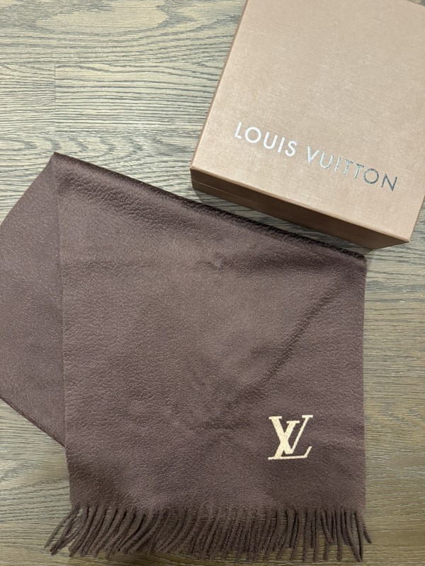 LOUIS VUITTON Cashmere Scarf Jhelam Stole Coco Brown