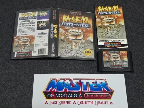 Sega Genesis KA-GE-KI Fists of Steel CIB Complete Case Box Game Rare KAGEKI