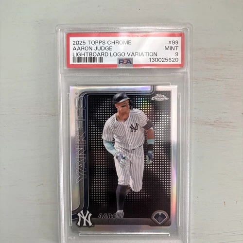 2025 Topps Chrome - Aaron Judge #99 Lightboard Logo Refractor PSA 9 SP Case Hit