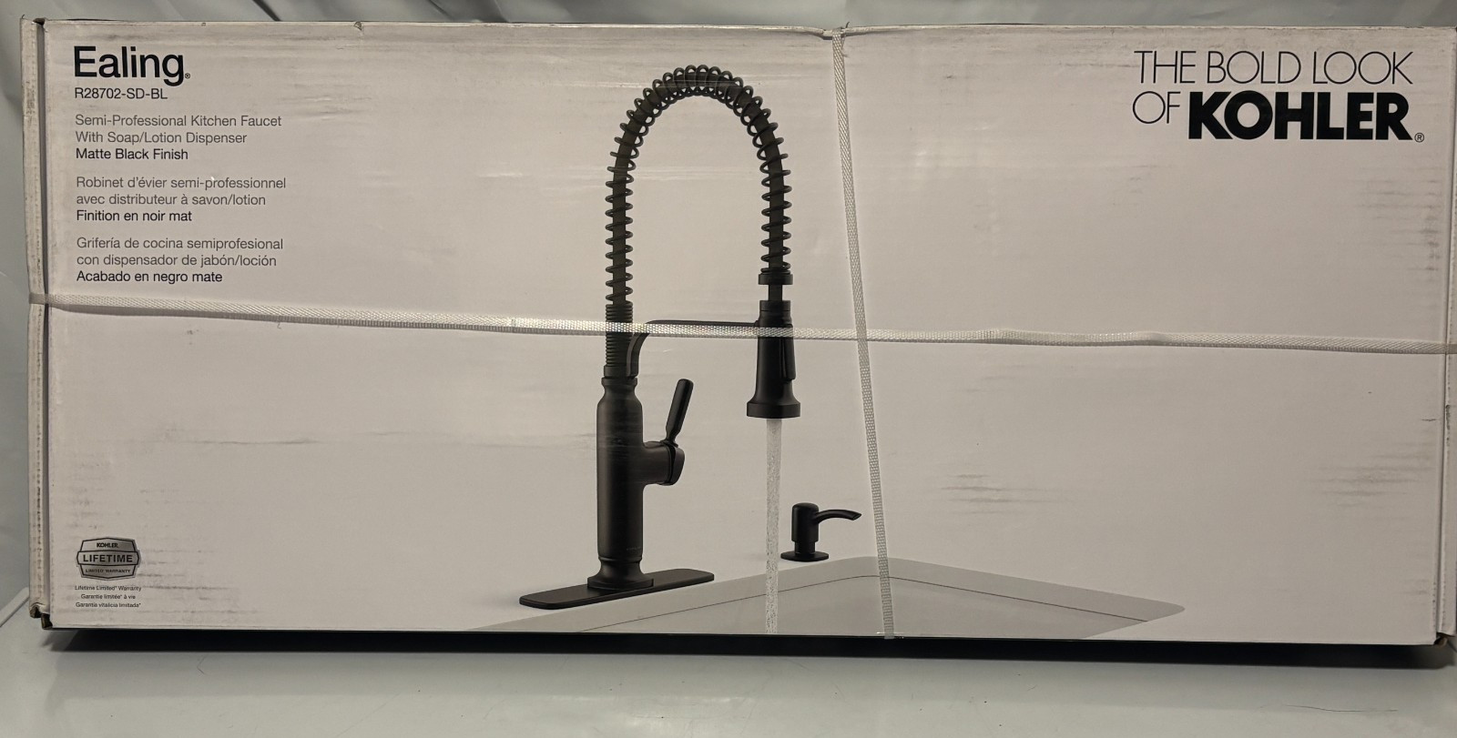 Kohler Ealing Pull Down Kitchen Faucet - Matte Black - K-R28702-SD-BL