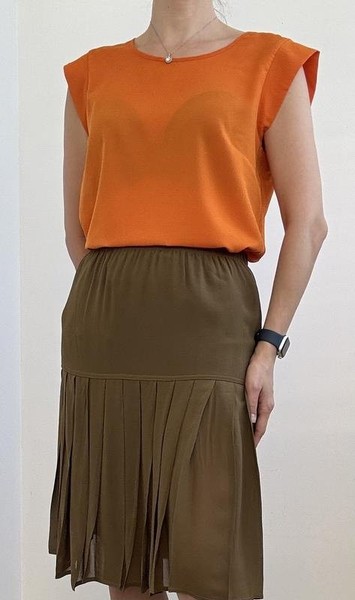 Women French Connection Shirt Orange Viscose 40 /