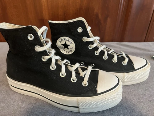 Converse Chuck Taylor All Star Platform High nere taglia 7 pulite!