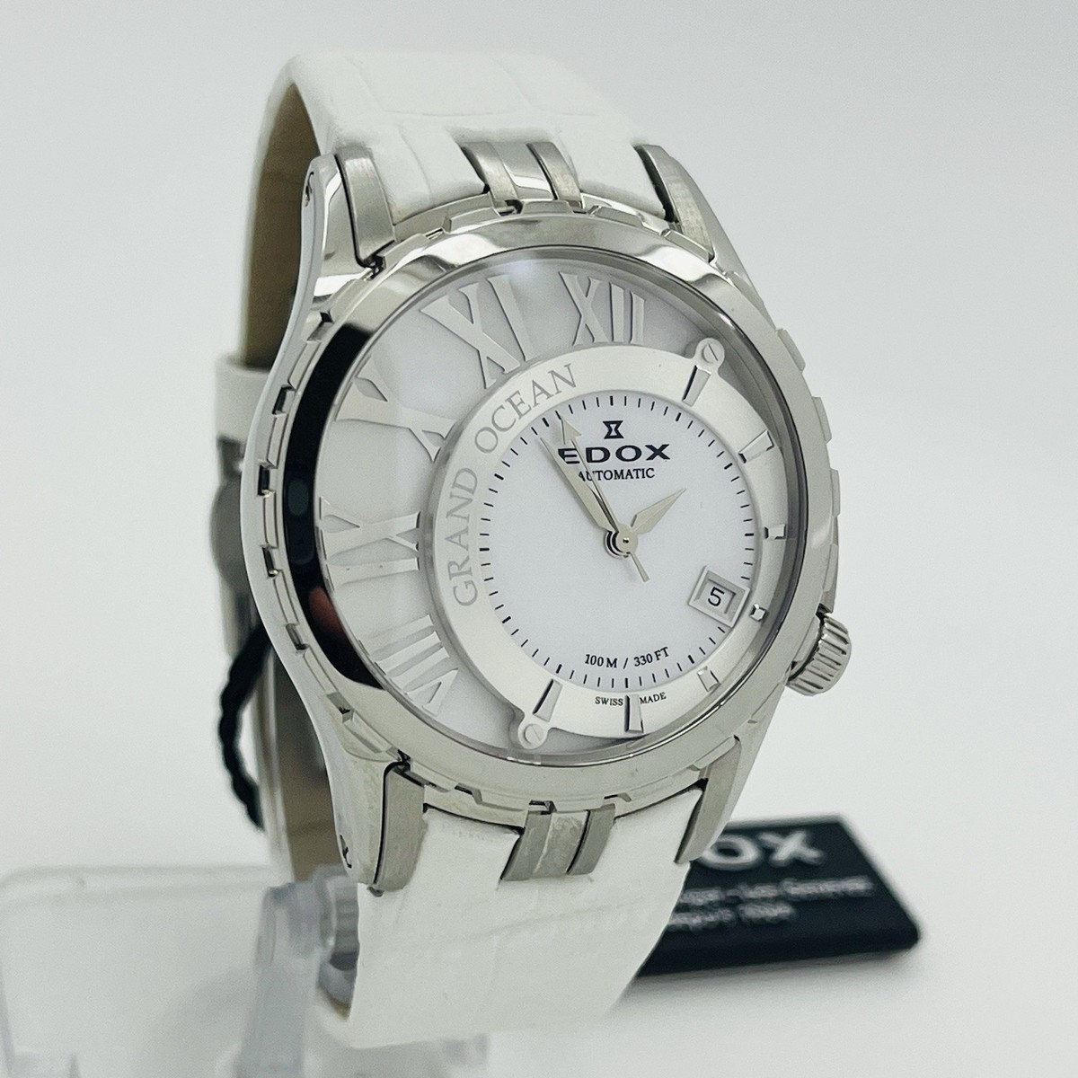 sea Edox Grand Ocean Automatic Women's White Steel Sapphire 39mm Swiss