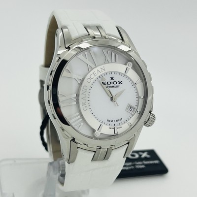 Edox Grand Ocean Automatic Women's White Steel Sapphire 39mm Swiss