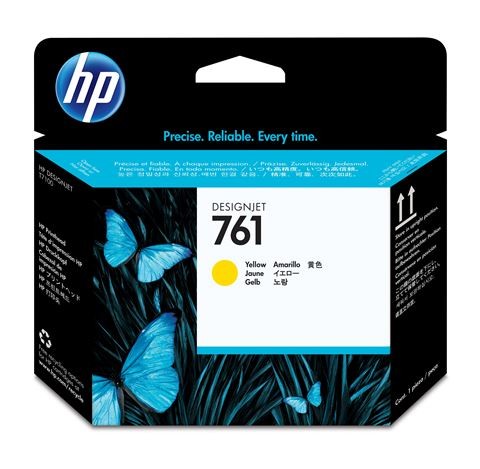 Tête d'impression HP 761 jaune haute durabilité pour traceurs de plans DesignJet