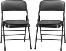 2x / 4x Padded Folding Chairs with Cushion Comfortable Metal Folding Party Chair