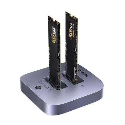 UGREEN M.2 NVMe SSD Clone Docking Station 20Gbps Dual Bay Offline 16TB