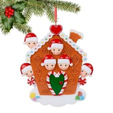 Personalized Family of 6 Ornament 2026  Gingerbread House Christmas Ornament...