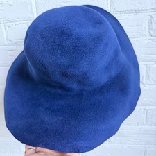 Vintage Royal Blue Wool Felt Floppy Hat