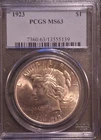1923 PCGS MS63 Peace Silver Dollar