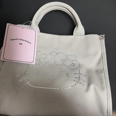 Shimamura Hello Kitty 2-Wege Strass grau Tasche Schultertasche unbenutzt