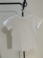 White Kids 7-8Y Unisex Girls Boys Short Sleeve T-shirt Top