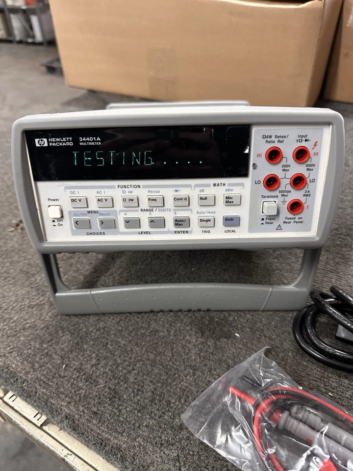 HP Agilent 34401A Digital Multimeter w/ Test Leads Passes Self Test - Image 2 of 4