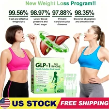 GLP-1 6-in-1 Oral Solution Quick Fat Loss, Blood Sugar | Anti-Aging US Stock