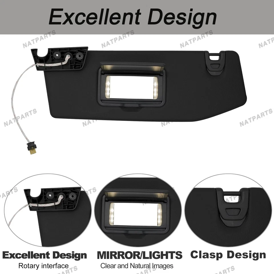 Left Sun Visor W/ Light for18-23 JeepWrangler 20-23 JeepGladiator 6BR80TX7AQ - Image 3 of 4