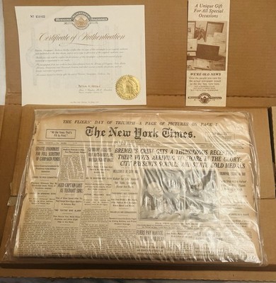Historic Newspaper Archives NY Times, May 1, 1928Great Condition With COA!!!