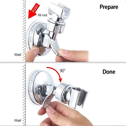 Adjustable Suction Cup Handheld Shower Head Bracket Wall Mount Showerhead Holder - Foto 5 di 20