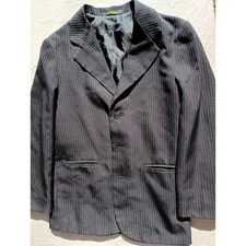 Amherst Boys Black Pinstripe Single Breasted Blazer Jacket Sport Coat Sz 12 R
