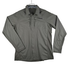 KUIU Jacket Mens XL Green Tiburon Hybrid Softshell Snap Front Windbreaker Hiking