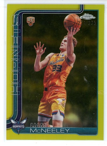 2025-26 Topps Chrome Update Liam McNeeley RC Yellow Refractor /275 (GN)