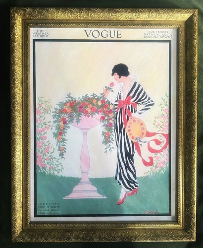 Vogue Vintage Cover Wall Art Canvas 1913 June Fashion Magazine Framed 16”x20”