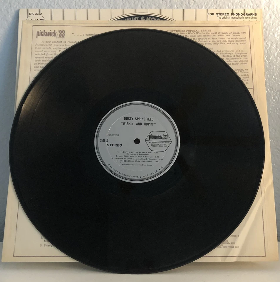 Dusty Springfiled Wishin' & Hopin'  [Vinyl LP] - Image 4 of 4