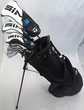 Mens TaylorMade Golf Set Driver Wood Hybrid Irons Putter Bag Regular Flex