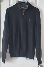 Polo Ralph Lauren 1/2 Half-Zip Knit Cotton Mock Neck Sweater PONY Logo