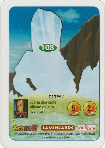 Lamincards Dragon Ball Z Edibas Serie Oro C 17 N 108 - Imagen 2 de 2