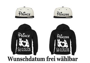 Bonnie Parker /& Clyde Barrow Snapback Partner-Look 2 Stück Wunschdatum