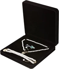 LETURE Velvet Jewelry Set Box, Gift Box for Bracelet Necklace Black 