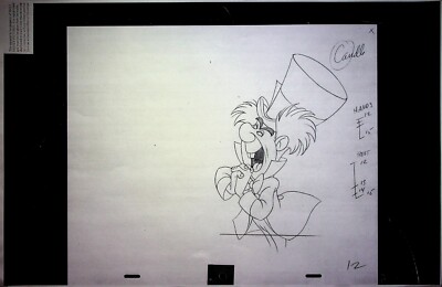 ALICE IN WONDERLAND 1951 Production Studio Copy MADD HATTER Model Sheet ...