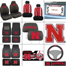New Ncaa Nebraska Cornhuskers Car Truck Floor Mats Seat Covers Emblem