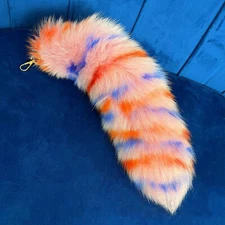 40cm/16" Large Real Fox Fur Tail Keychain Bag Charm Purse Furry Pendant Tassels
