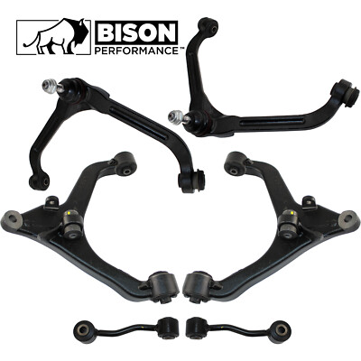 Bison Performance 6pc Front Upper Lower Control Arm Sway Bar Kit For Liberty