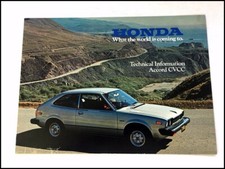 1977 Honda Accord Vintage Original Car Sales Brochure Folder