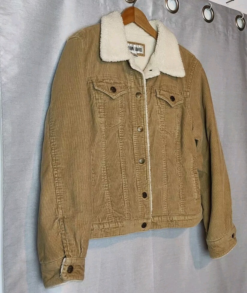 MARVIN RICHARDS Women's Corduroy Jacket Sherpa Lined Coat Size