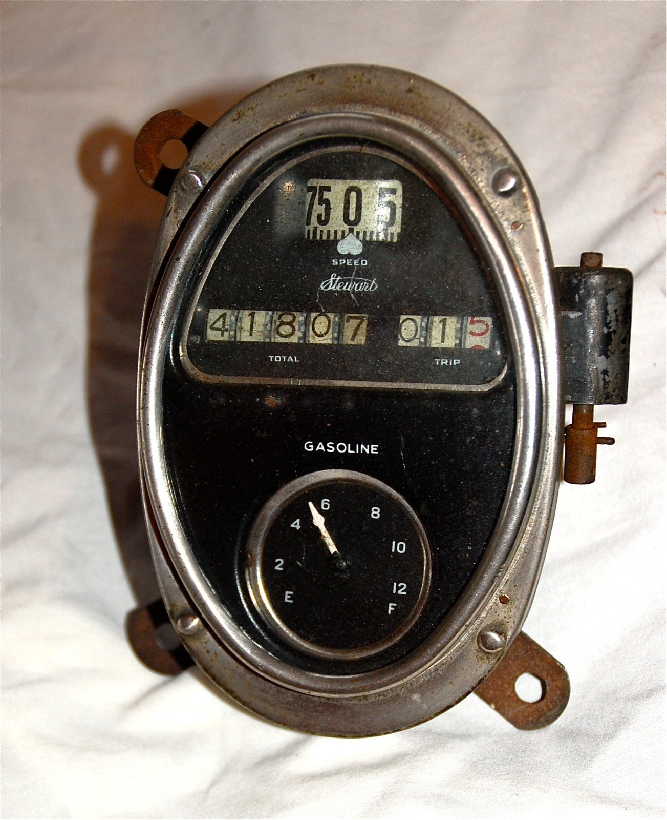 Vintage Antique Stewart Speedometer Gas Fuel Gauge Dash Cluster Rat Rod