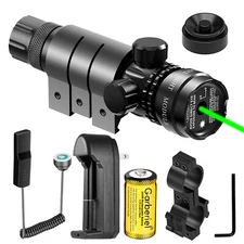 Tactical Green Laser Sight Rifle Gun Dot Scope Rail with Switch - Barrel Mounts