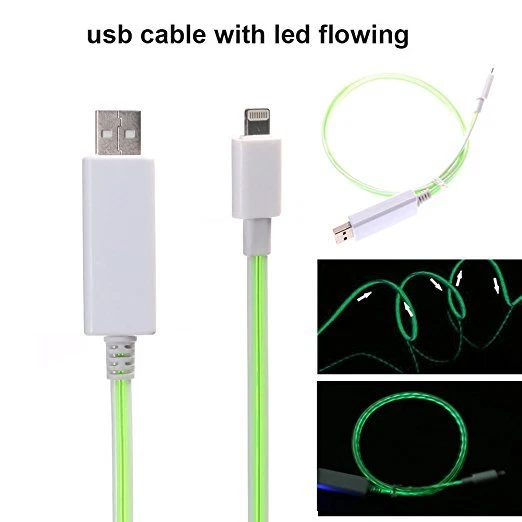EL FLOW LED LIGHT-UP потоковый кабель смарт-зарядное устройство для iPhone X 8 7 6 5s micro usb - Изображение 3 из 4